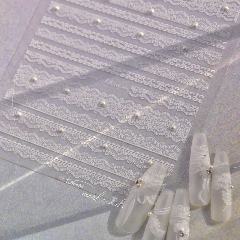 TOMONI Nail Stickers, Lace