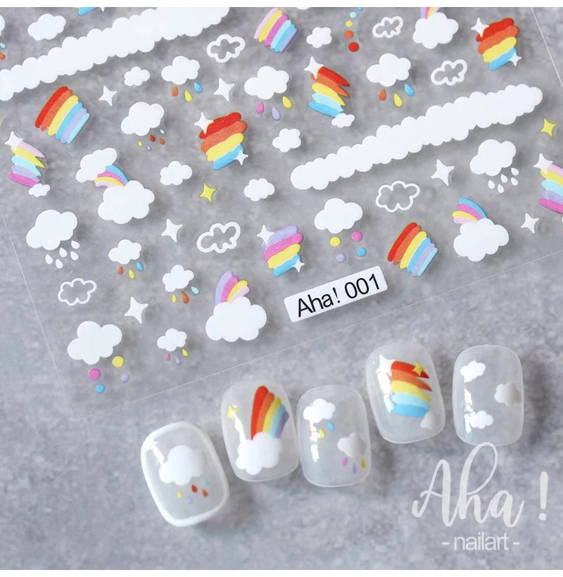 Aha! Nail stickers, Rainbows 001