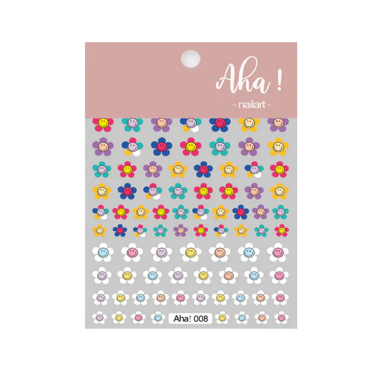 Nail stickers, Smiley Multicolour Flowers 008