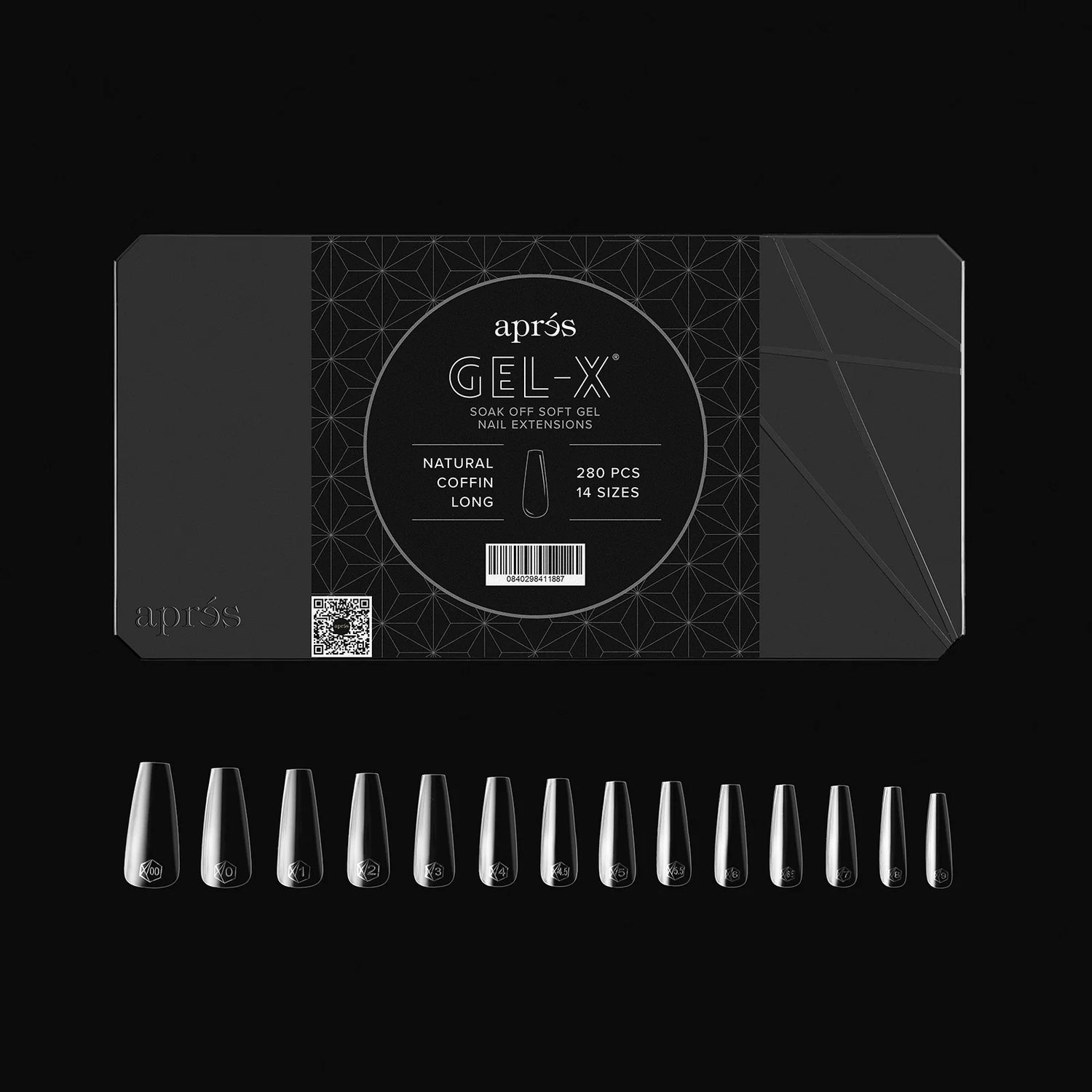 Aprés Gel-X® Kokokynnen Tipit, Natural Coffin 280 kpl