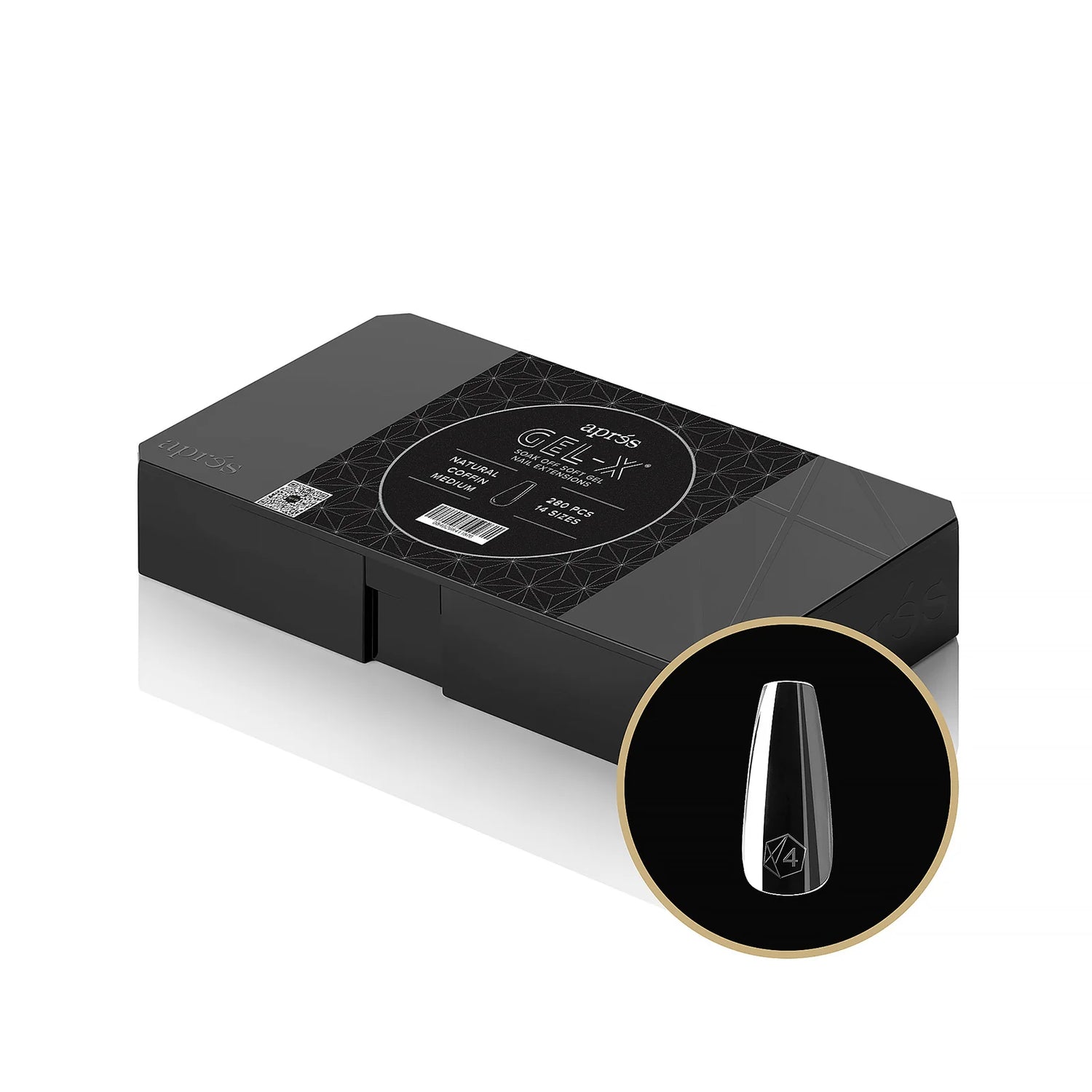 Aprés Gel-X® Kokokynnen Tipit, Natural Coffin 280 kpl