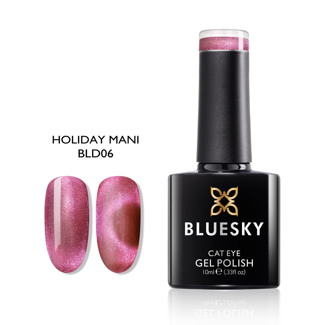 Bluesky Magnetic Gel Polish, Holiday Mani