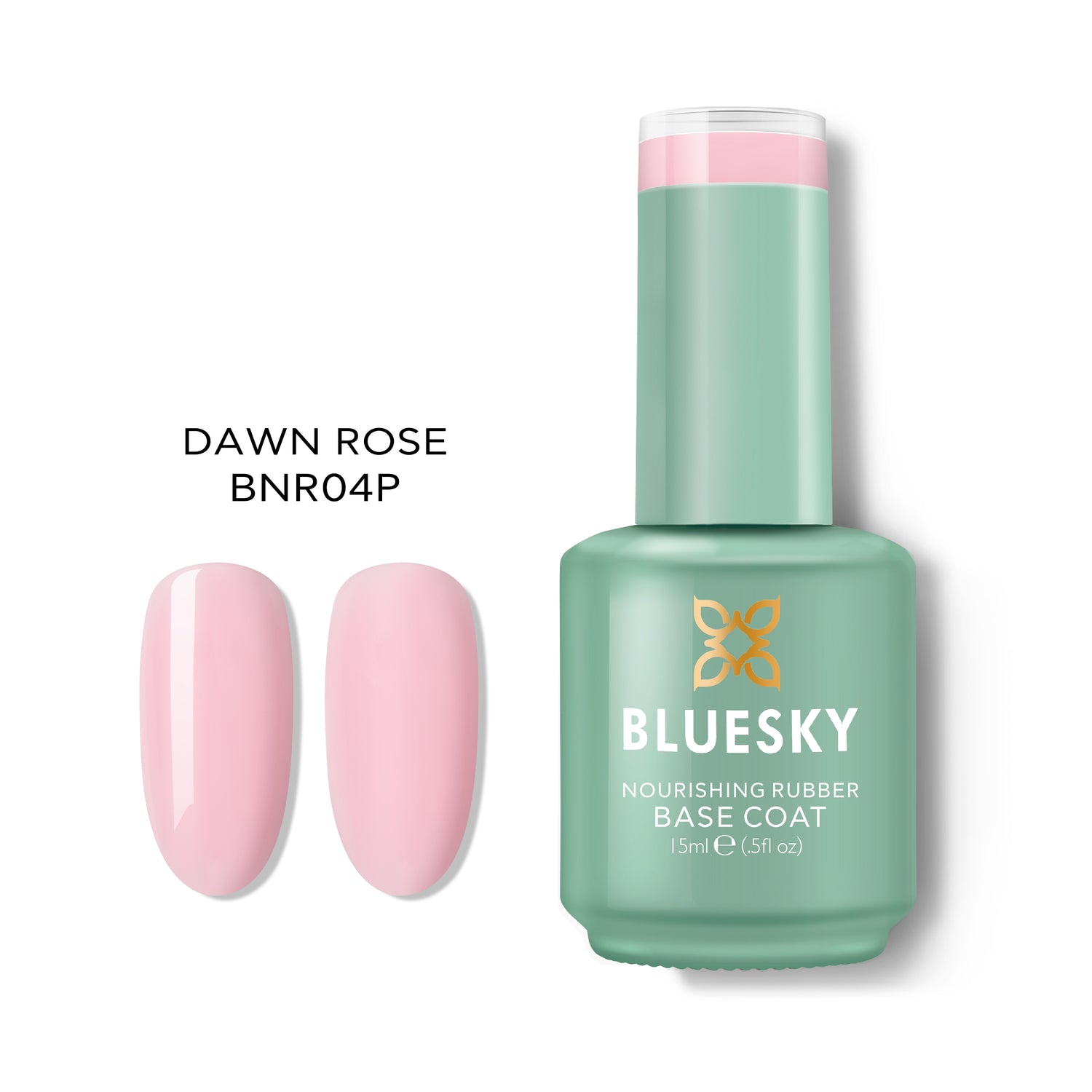 Bluesky Nourishing Rubber Base Gel polish, Dawn Rose