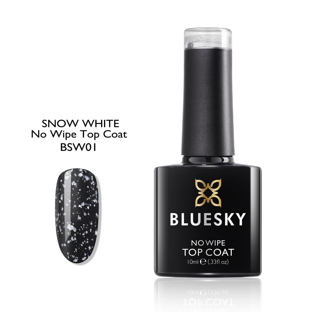 Bluesky No Wipe Gel Glitter Top Coat, Snow White