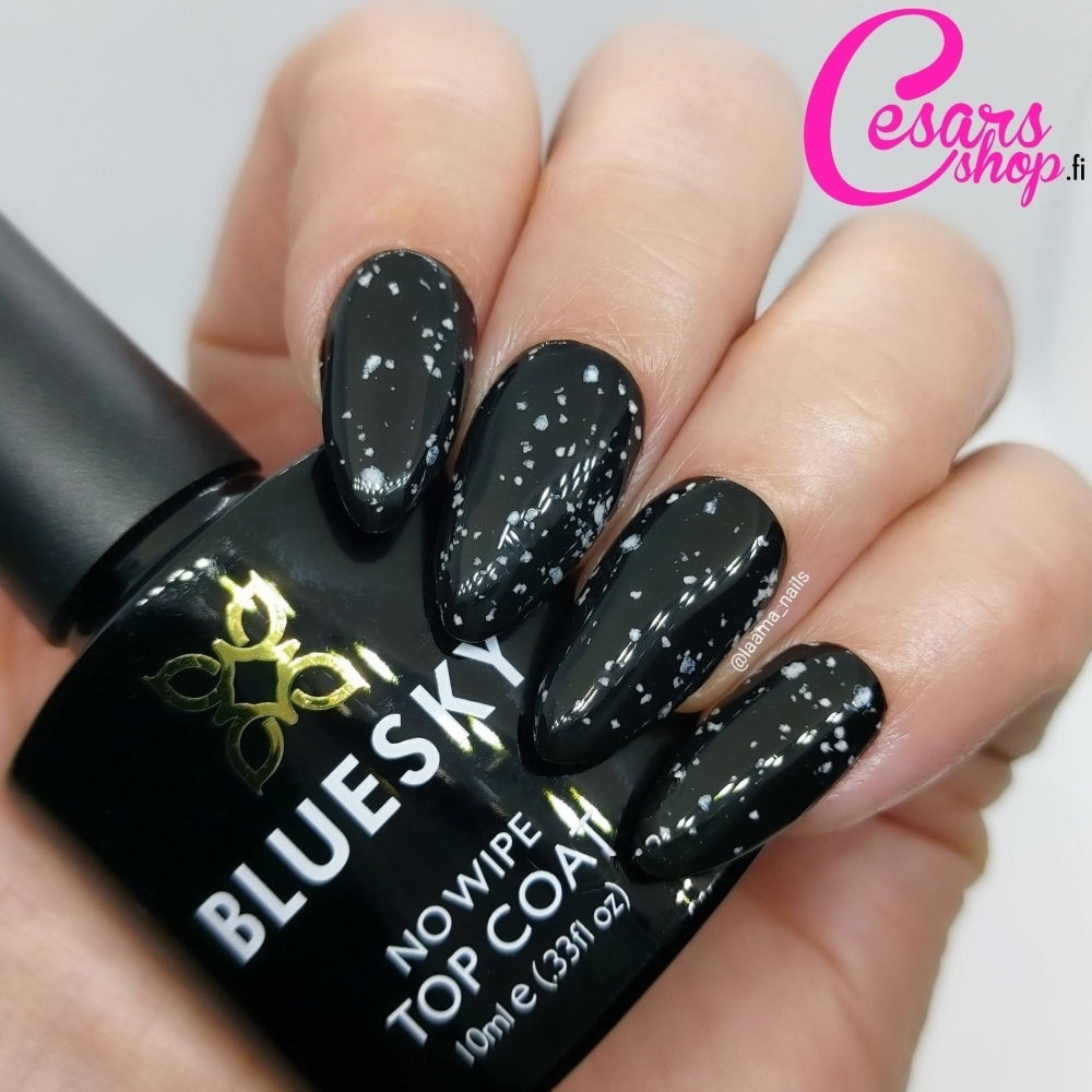 Bluesky No Wipe Gel Glitter Top Coat, Snow White