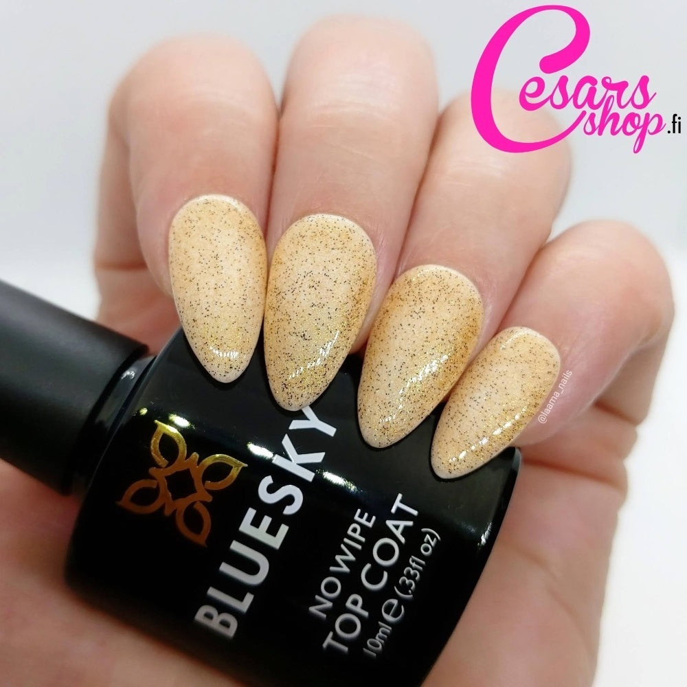 Bluesky No Wipe Glitter Top Geelipäällyslakka, Sandy