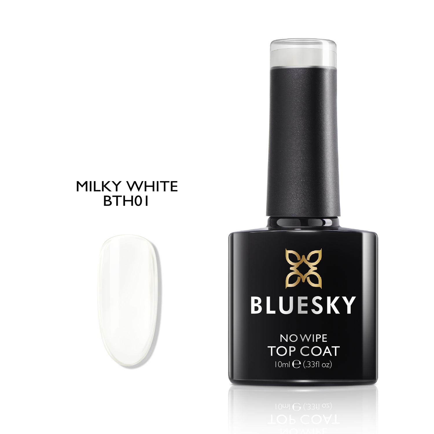 Bluesky No Wipe Tinted Gel Top Coat, Milky White