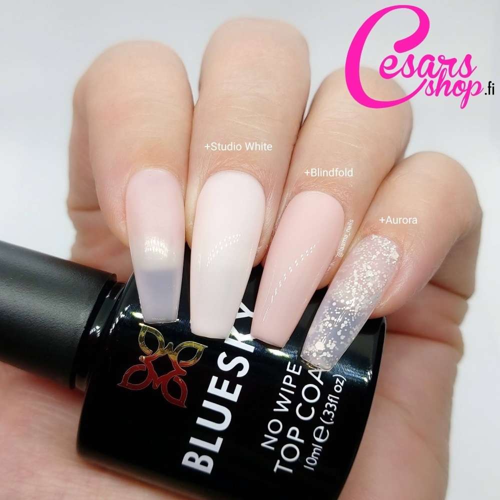 Bluesky No Wipe Top Tinted Gel Top Coat, Clear Pink