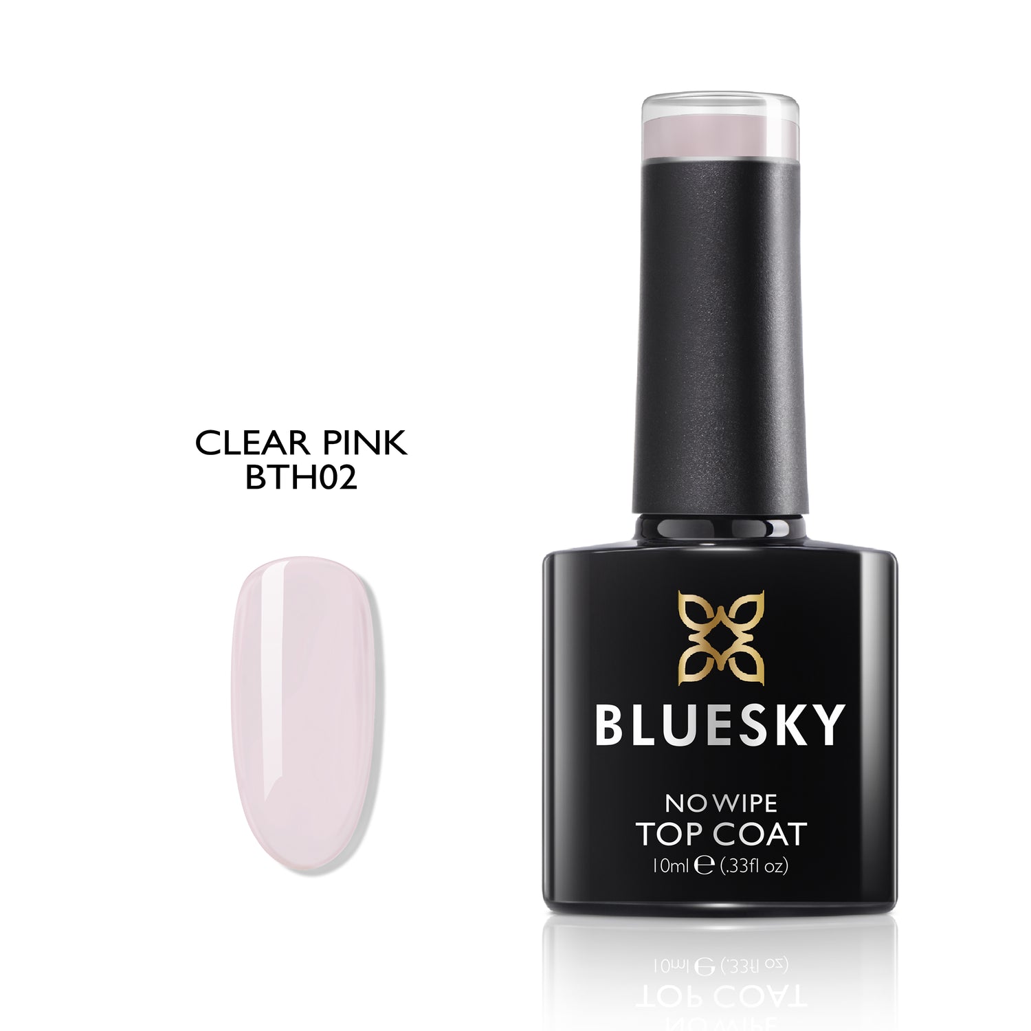 Bluesky No Wipe Top Tinted Gel Top Coat, Clear Pink