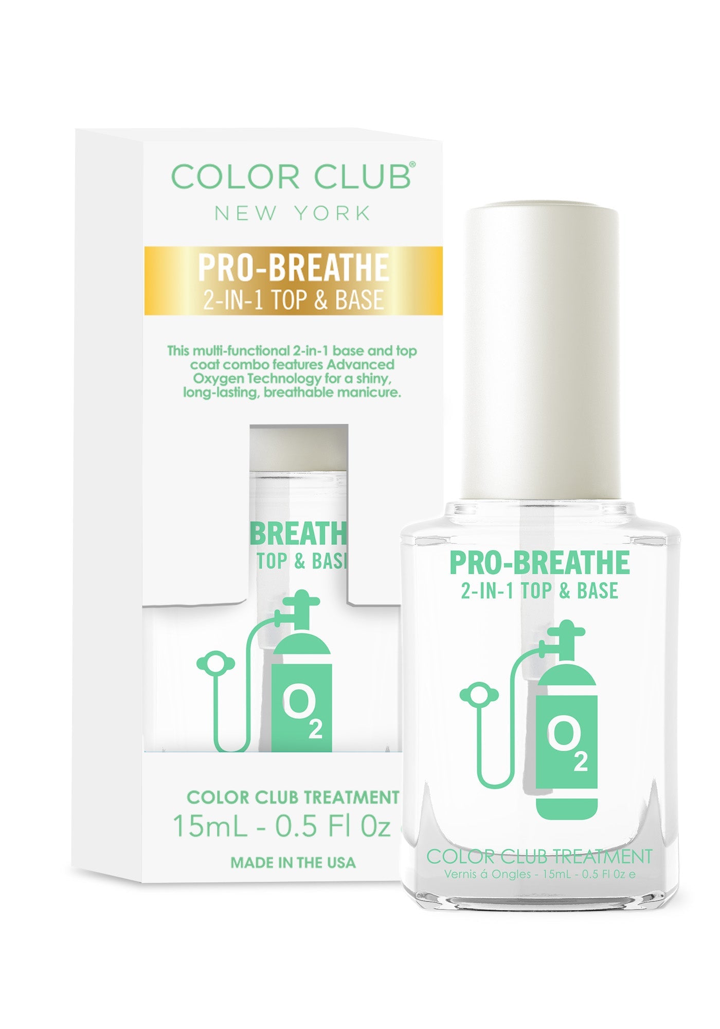 Color Club Pro-Breathe 2-In-1 Breathable Top & Base 15ml