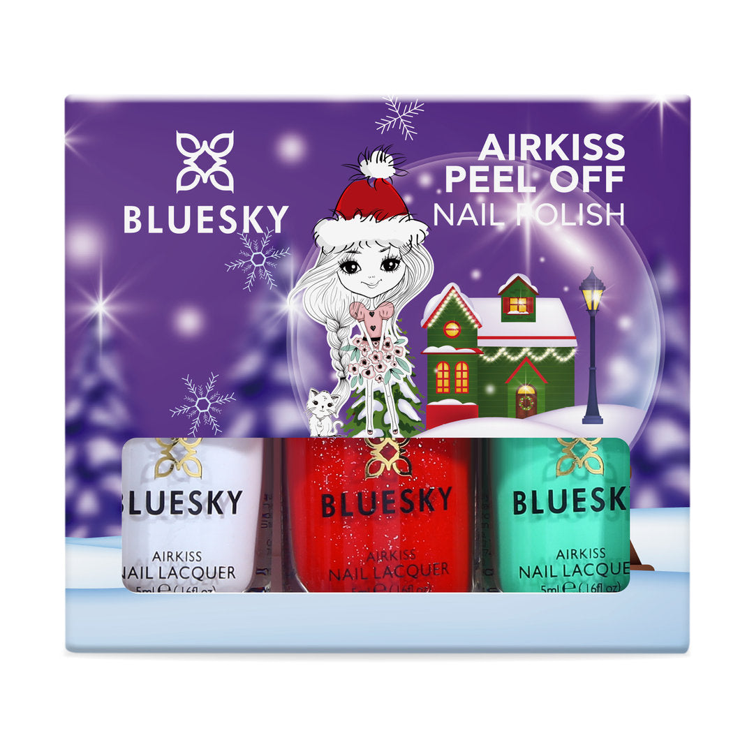 Bluesky Airkiss Peel Off Kynsilakkasetti, Christmas Candy Cane