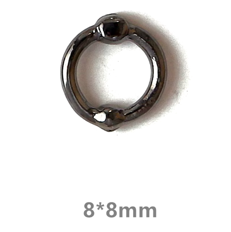 Nail decoration, Closure Ring Large Black 6 pcs