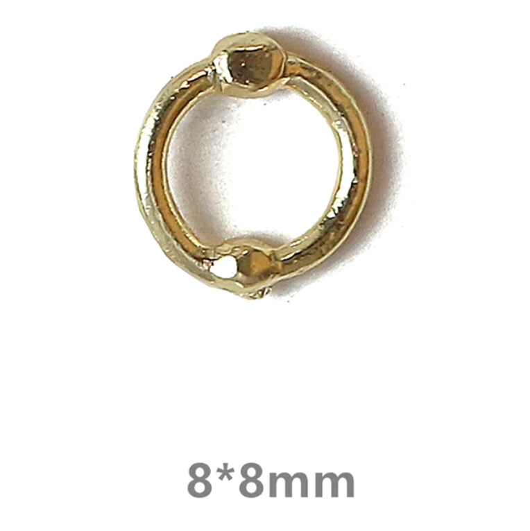 Nail decoration, Closure Ring Large Gold 6 pcs