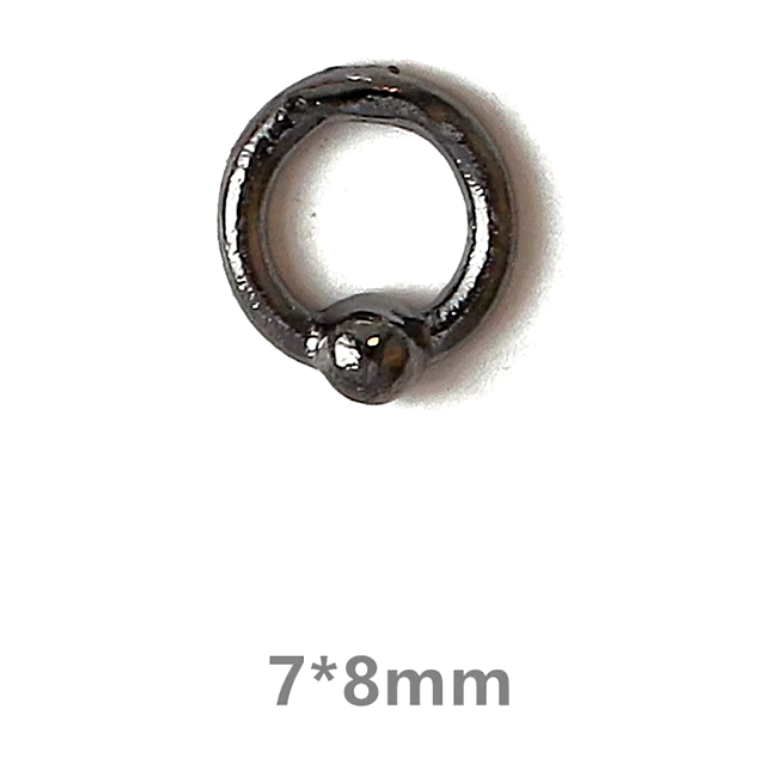 Nail decoration, Closure Ring Black 6 pcs