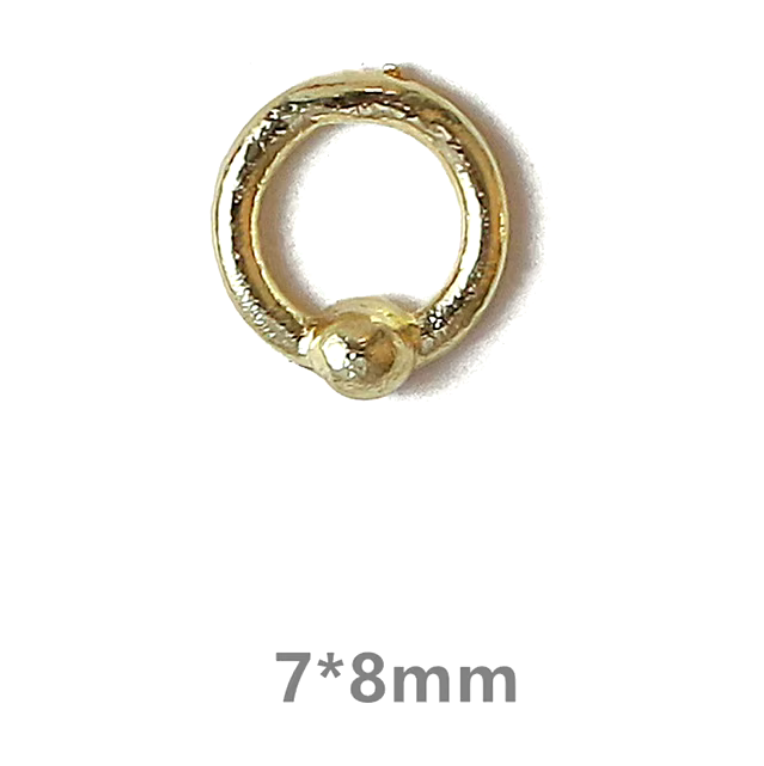 Nail decoration, Closure Ring Gold 6 pcs