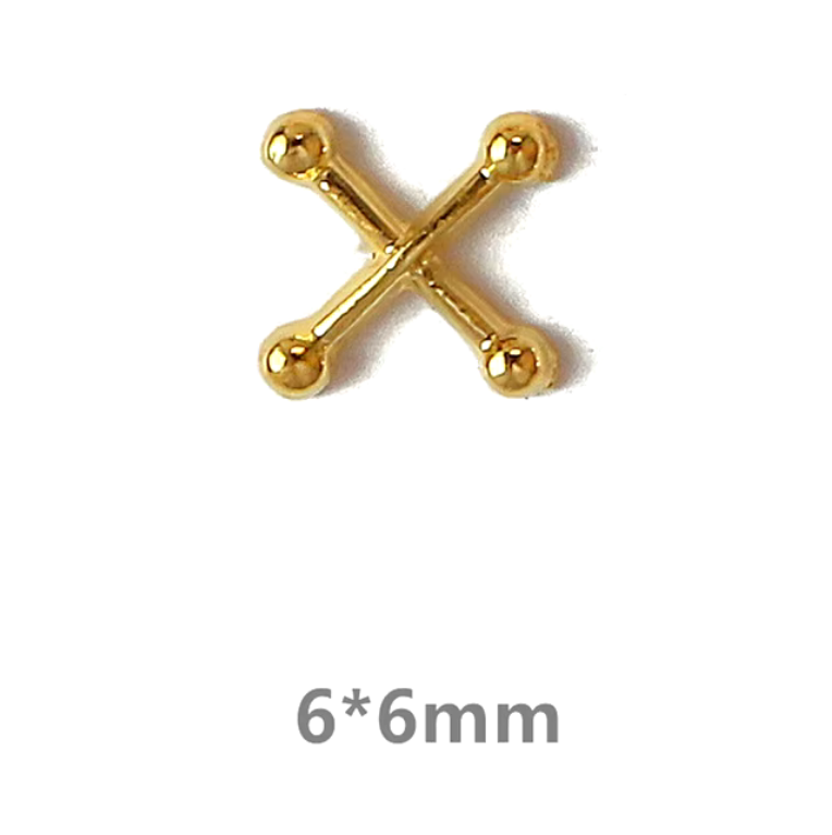 Nail decoration, Cross Gold 6 pcs