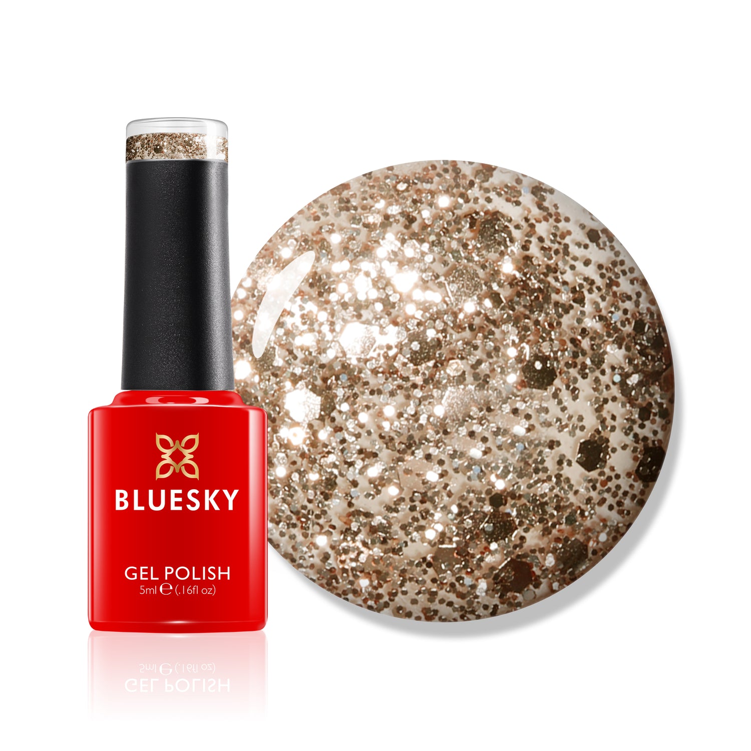 Bluesky Gel Polish, Gold Button