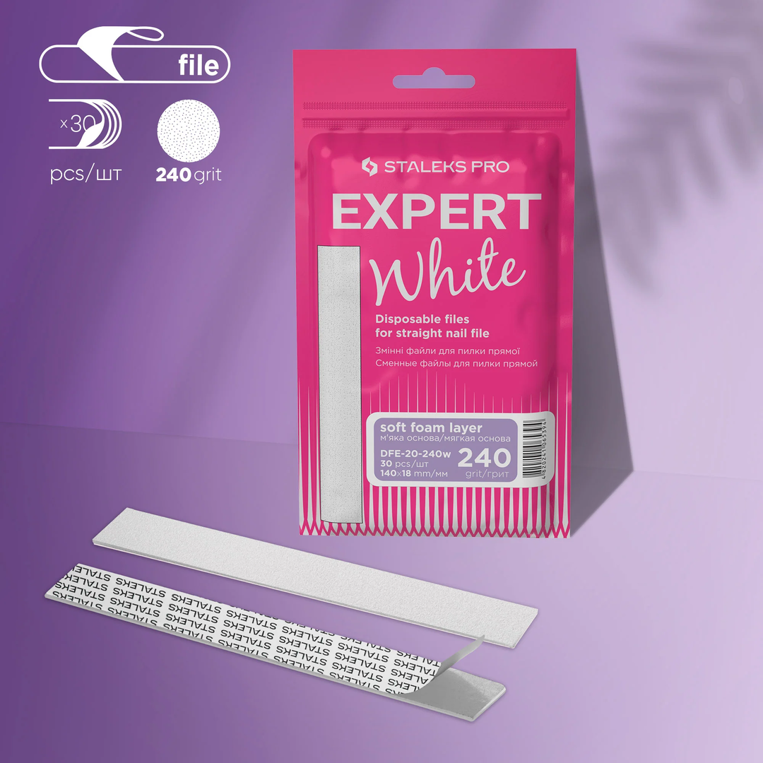 Staleks Pro Raspipaperi Liimapinnalla & Vaahtomuovilla Expert 20 240 Grit Suora, 30 kpl DFE-20-240W