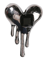 Nail Art, Heart with Black Diamond 3 pcs