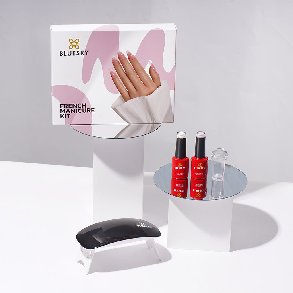 Bluesky French Manicure Kit Gel polish set for French manicure with lamp