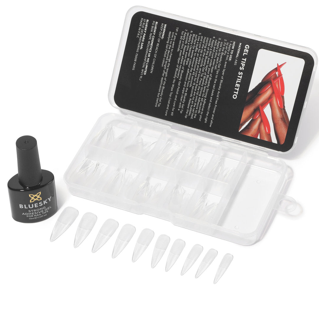 Bluesky Soft Gel Kokokynnen Tipit, Stiletto