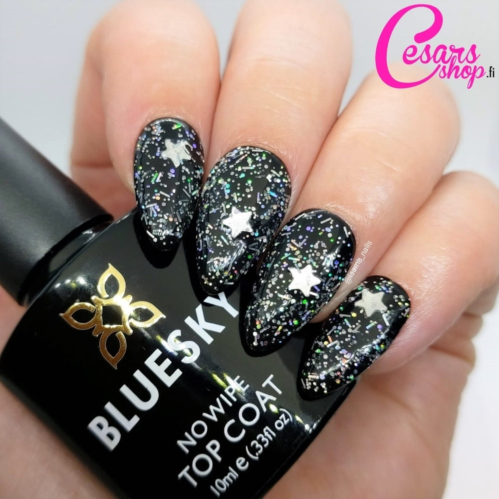 Bluesky No Wipe Glitter Gel Top Coat, Shiny Stars