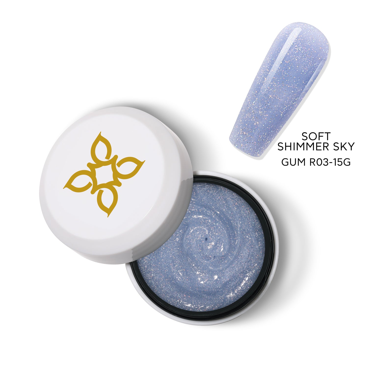 Bluesky Shimmering Gum Acrygel, Soft Shimmer Sky