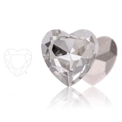Heart crystals Clear 10 pcs