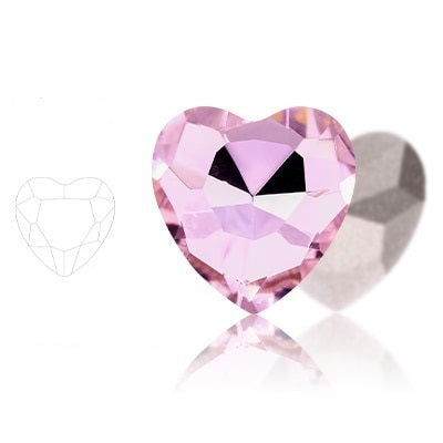 Heart crystals Lt. Rose 10 pcs