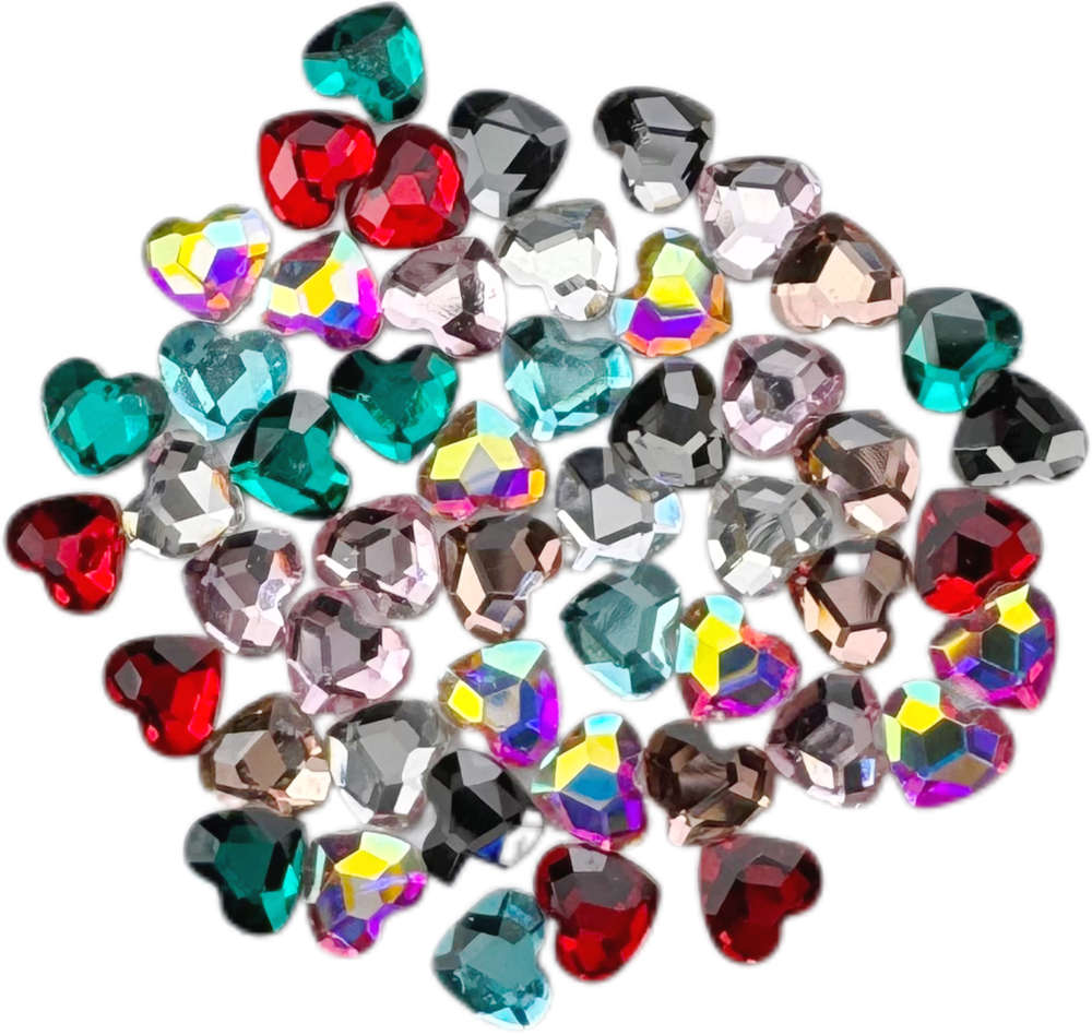 Kynsikoriste, Hearts 6mm Erivärisiä 50 kpl