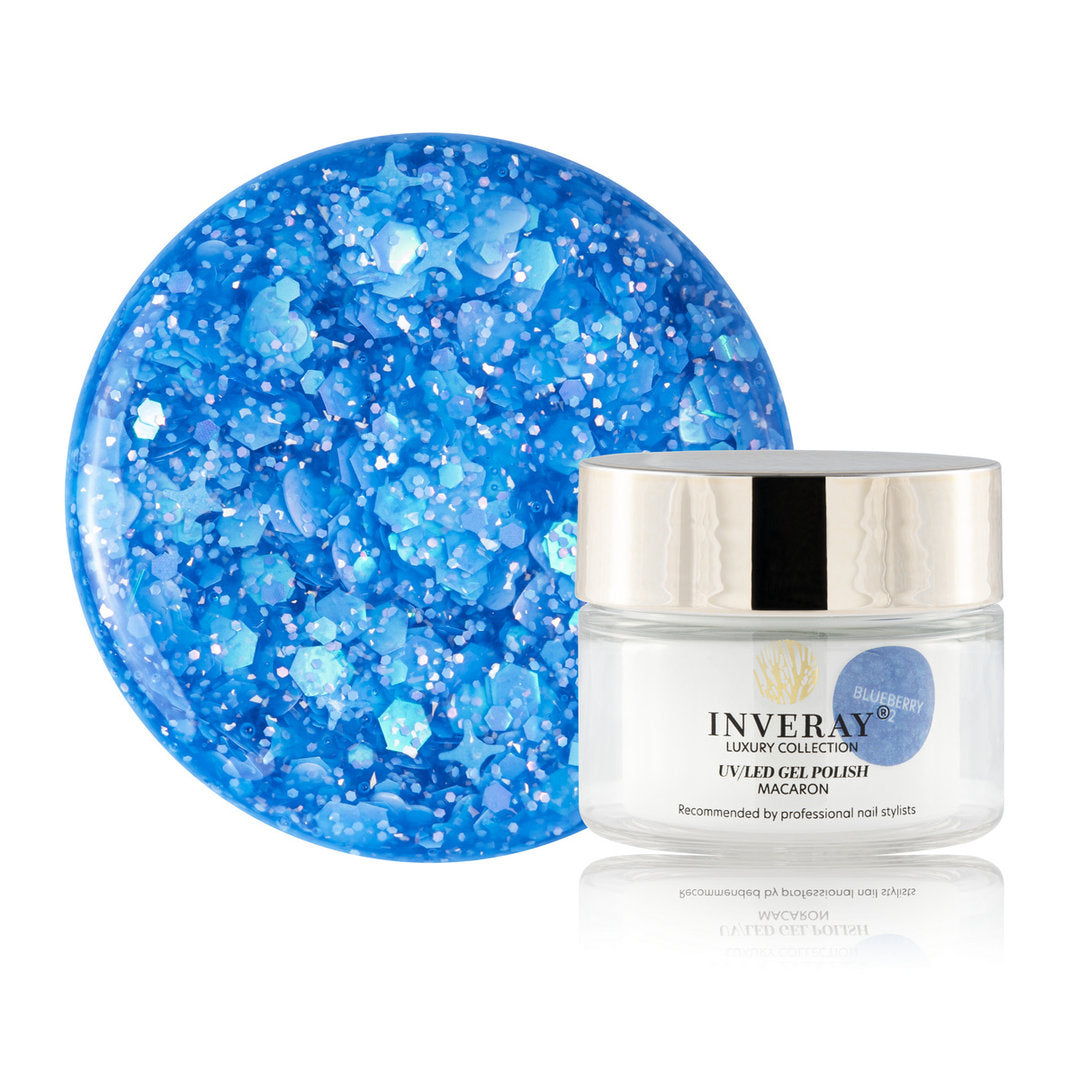Inveray Macaron Glitter Gel Polish, Blueberry