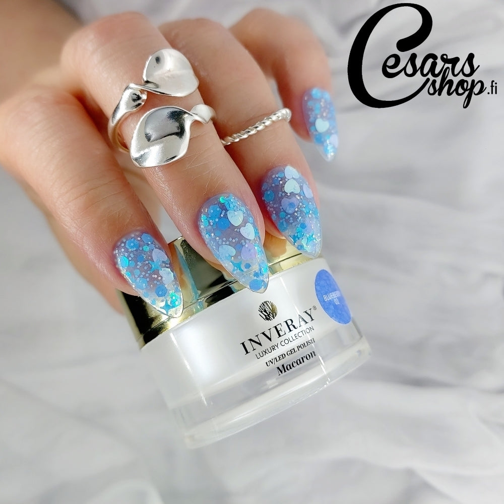 Inveray Macaron Glitter Gel Polish, Blueberry