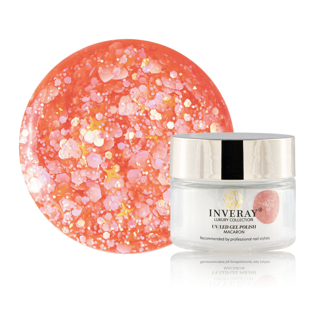 Inveray Macaron Glitter Gel Polish, Ladyfinger