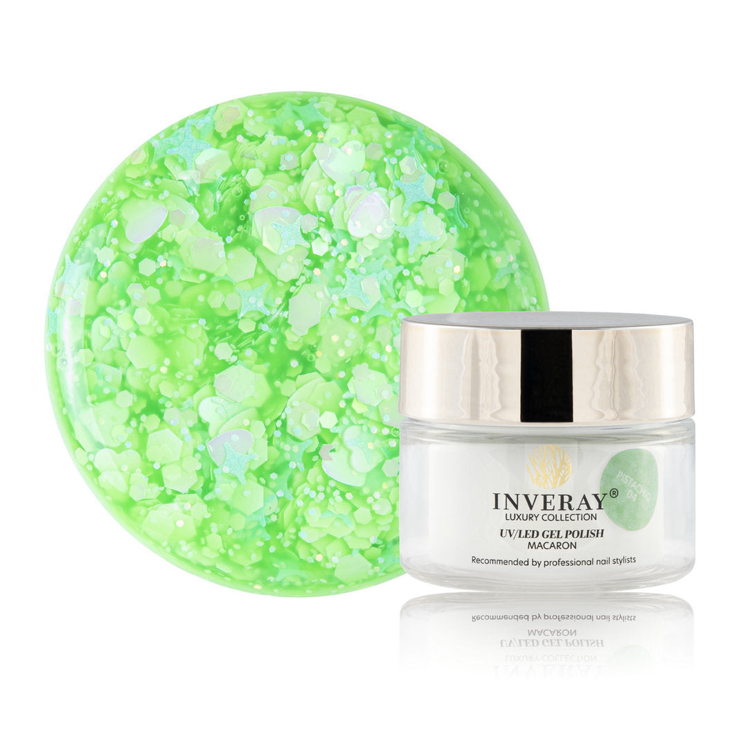 Inveray Macaron Glitter Gel Polish, Pistachio