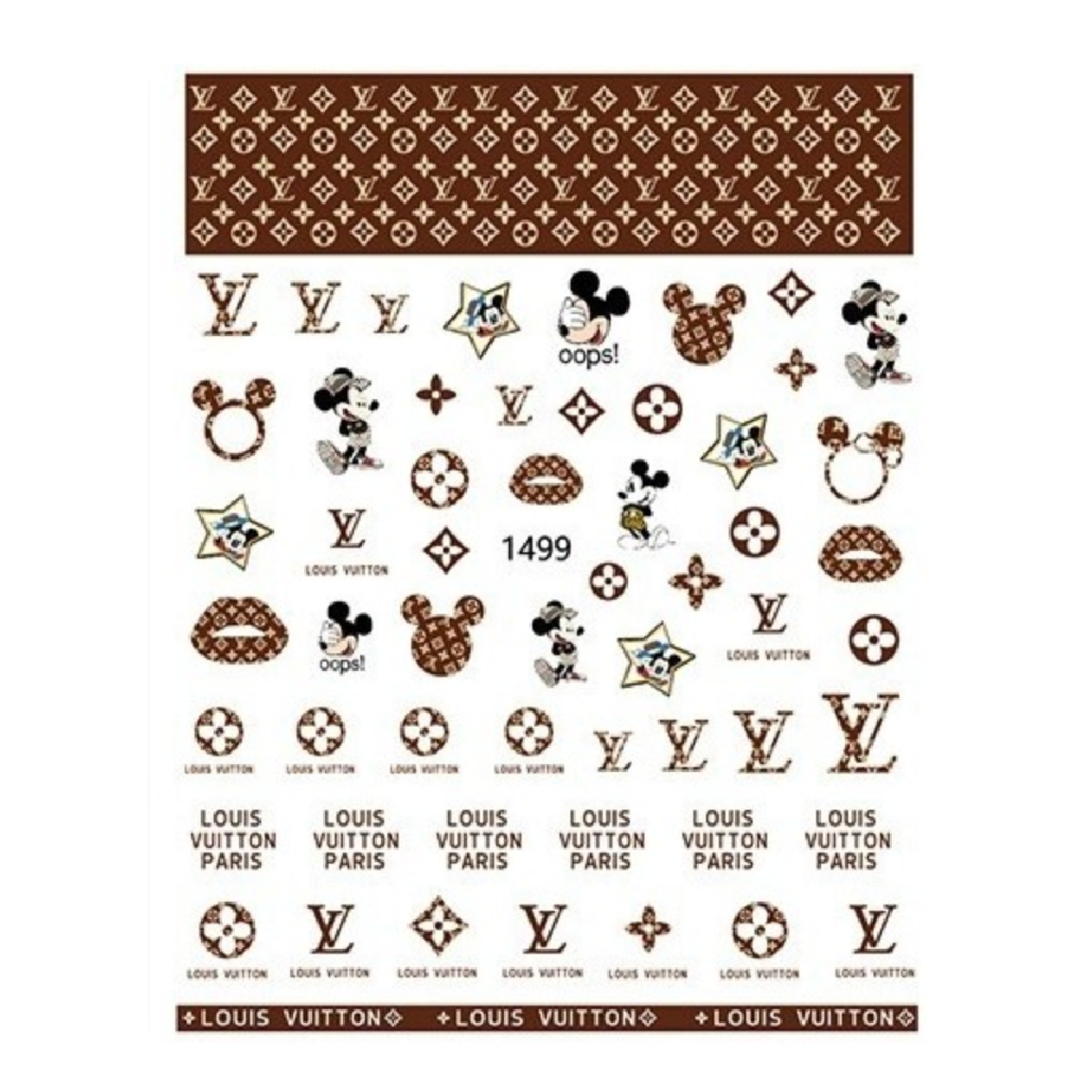 Nail Stickers, LV Mickey Mouse