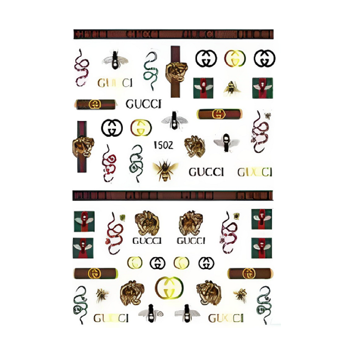 Nail Stickers Brand Name & Logo Gg & Bee, Colored 2