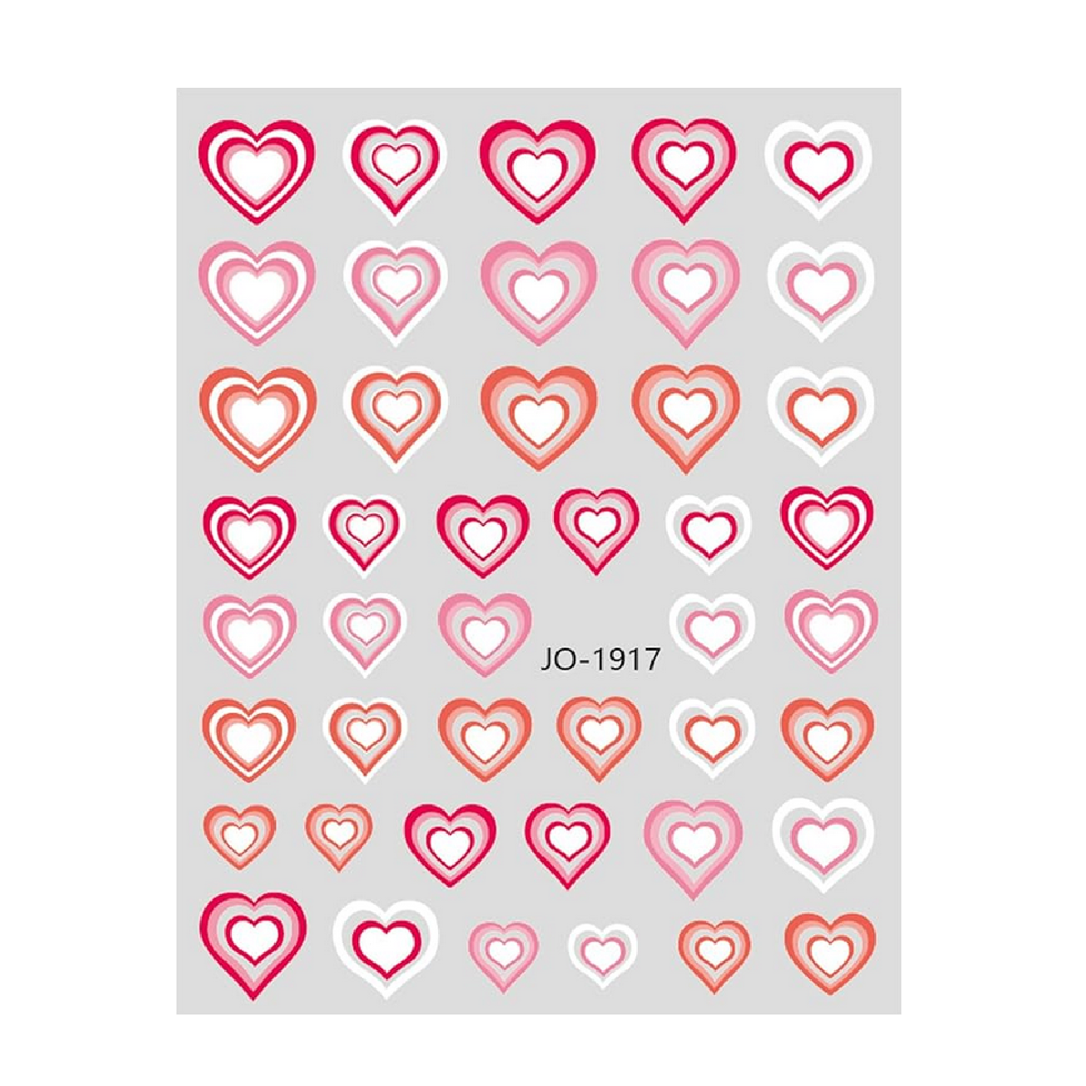 Nail Stickers, Hearts Red