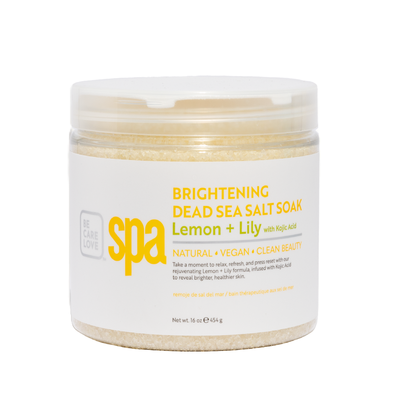 BCL Spa Dead Sea Salt Soak, Lemon + Lily with Kojic Acid 473 ml