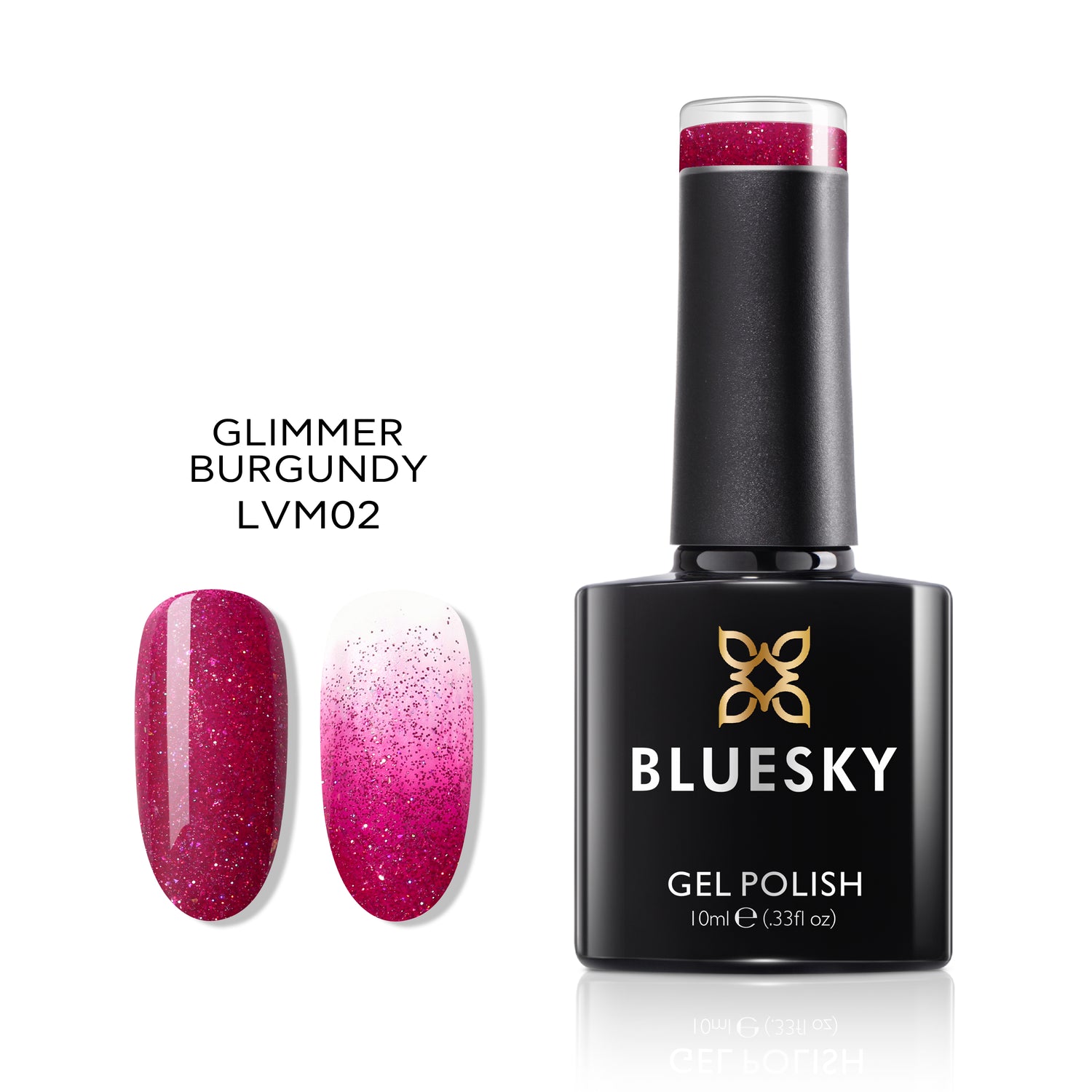 Bluesky Gel Polish, Glimmer Burgundy