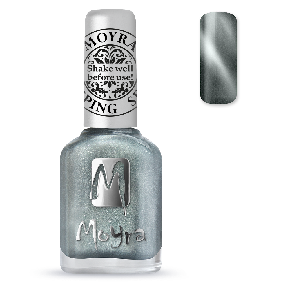 Moyra Stamping varnish, Magnetic glittery silver