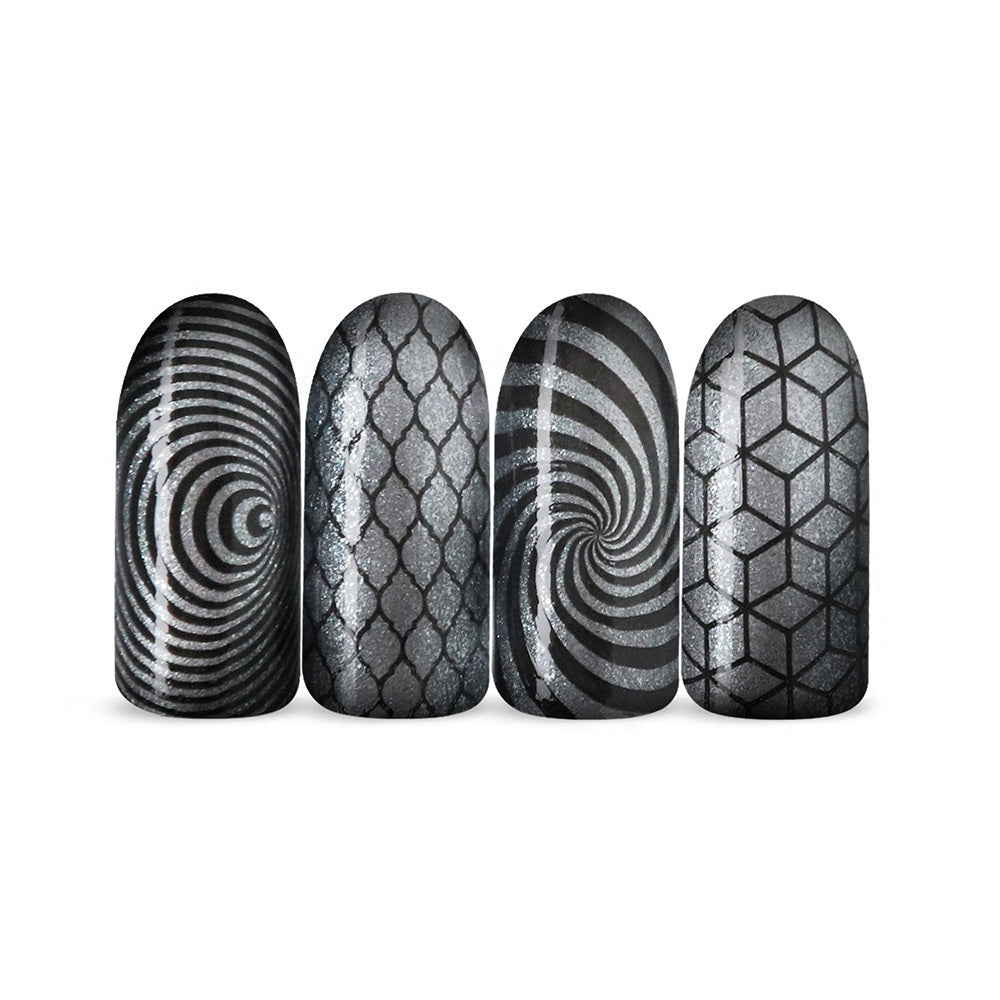 Moyra Stamping varnish, Magnetic glittery silver
