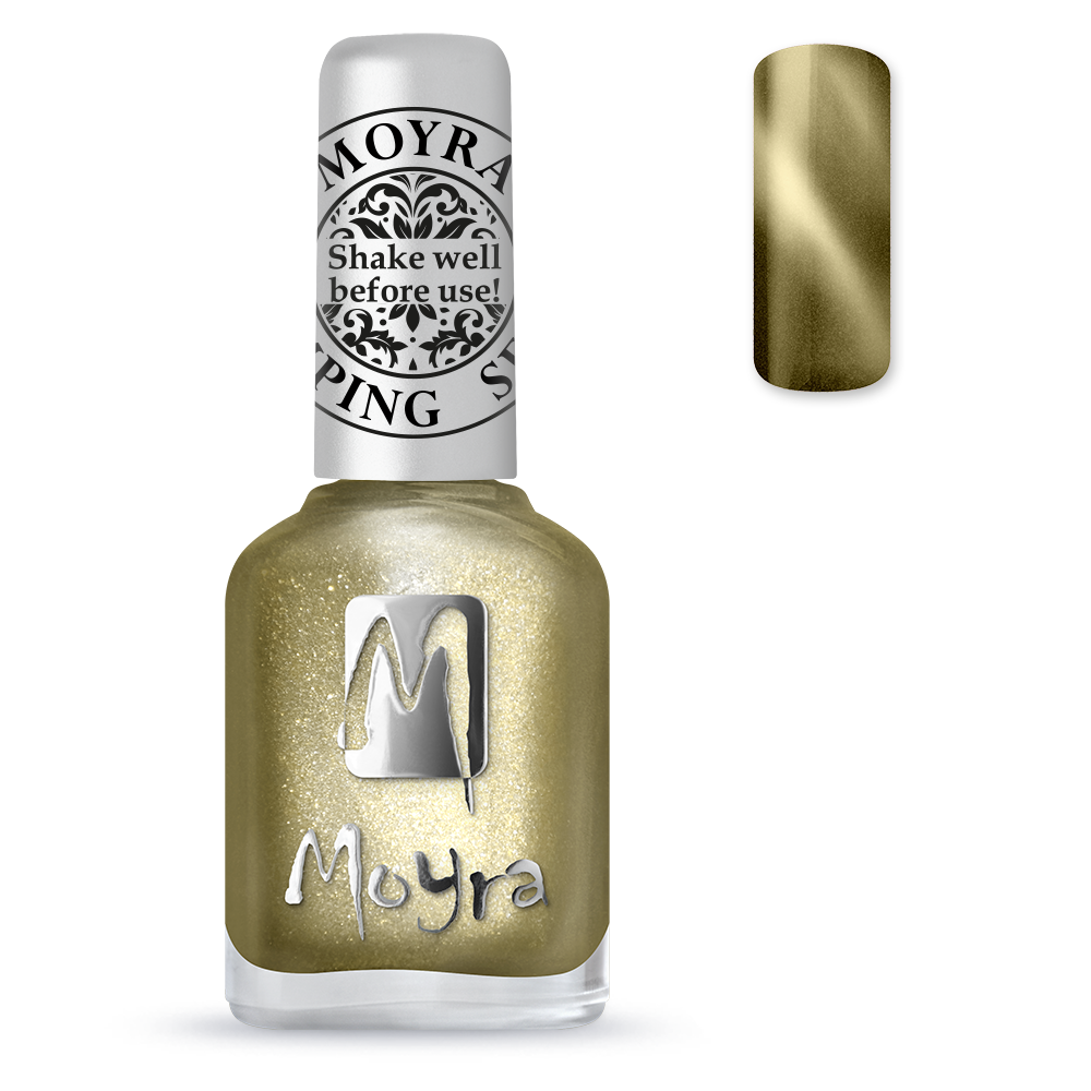 Moyra Stamping varnish, Magnetic glittery gold