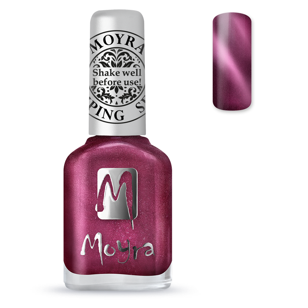 Moyra Stamping varnish, Magnetic glittery red