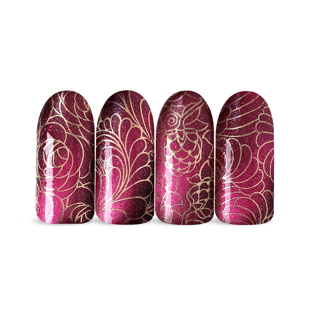 Moyra Stamping varnish, Magnetic glittery red