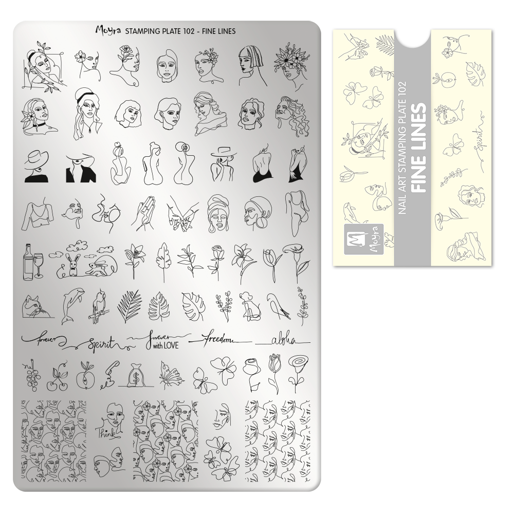 Moyra Stamping plate, 102 Fine Lines