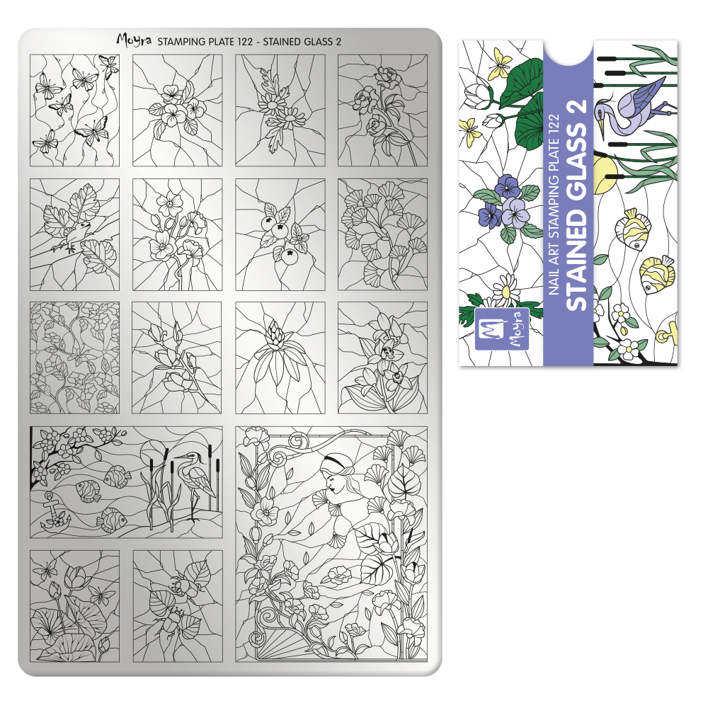 Moyra Stamping plate, 122 Stained Glass 2