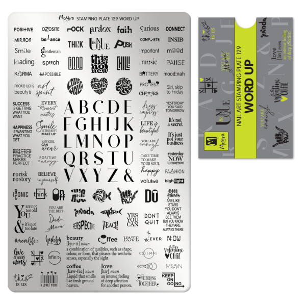 Moyra Stamping plate, 129 Word Up