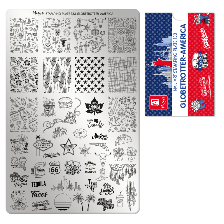 Moyra Stamping plate, Globetrotter america