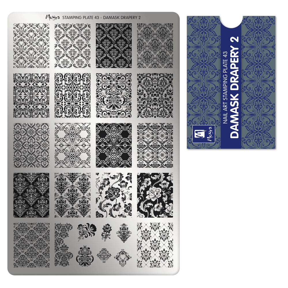 Moyra Stamping plate, 43 Damask Drapery 2