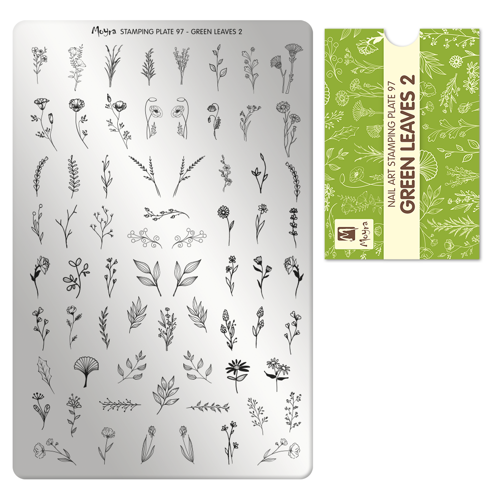 Moyra Stamping plate, 97 Green Leaves 2